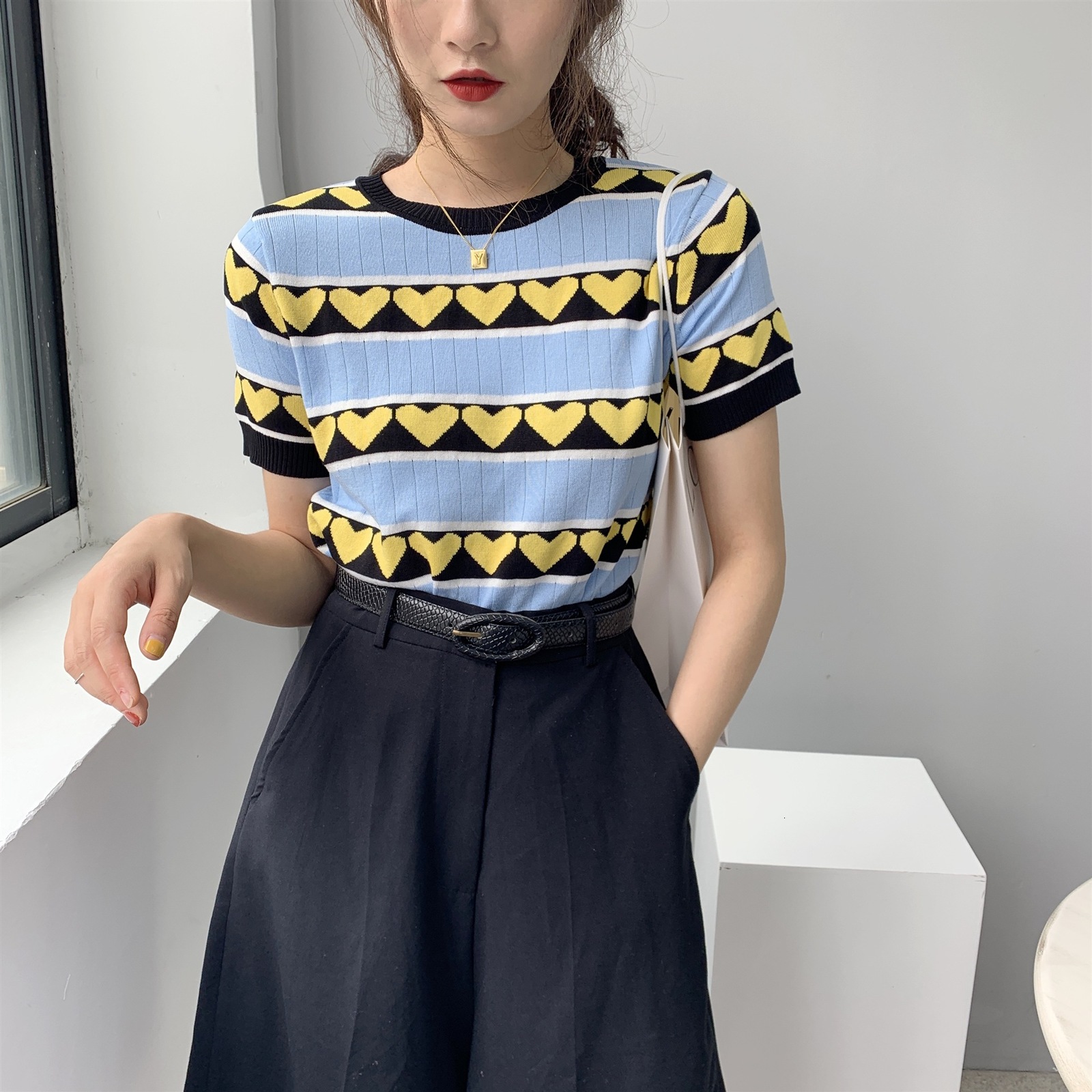 2021 the Neck T-shirts Short-sleeve Heart Print Thin Women's Mesh Women Will See Tops Pull Femme Y6ov, Blue
2021 the Neck T-shirts Short-sleeve Heart Print Thin Women's Mesh Women Will See Tops Pull Femme Y6ov, Blue