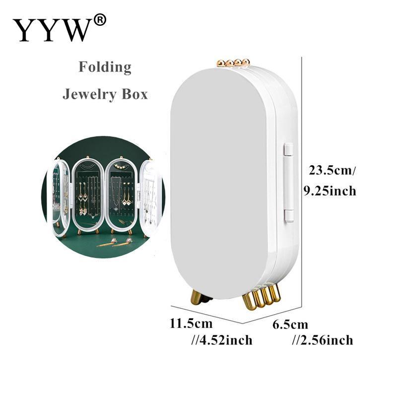 Jewelry Pouches, Bags Foldable Box With Mirror Earring Necklace Ring Storage Green And White Creative Folding Screen Rack
Jewelry Pouches, Bags Foldable Box With Mirror Earring Necklace Ring Storage Green And White Creative Folding Screen Rack