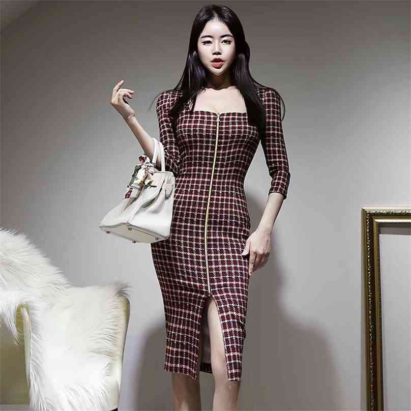 fall plaid Formal Korea Ladies long Sleeve zipper party bodycon Dresses for women clothing 210602, The picture color
fall plaid Formal Korea Ladies long Sleeve zipper party bodycon Dresses for women clothing 210602, The picture color