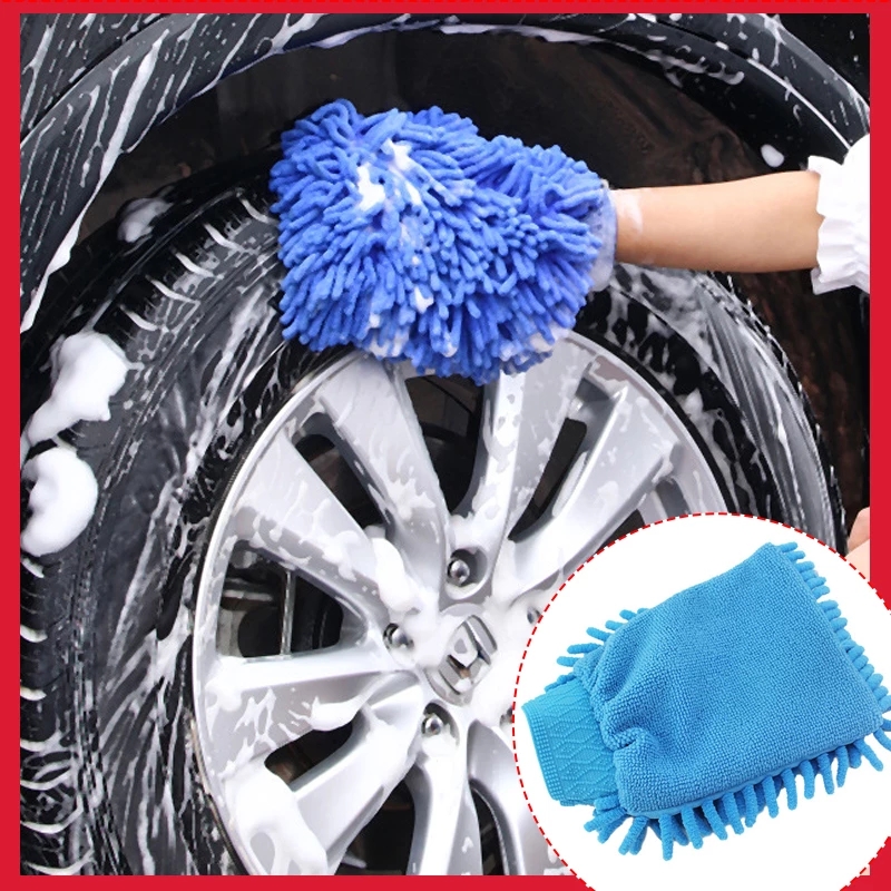 Car Double Sided Wash Gloves Motorcycle Vehicle Cleaning Mitt Glove Equipment Home Duster Colorful Auto Cleaner Tools