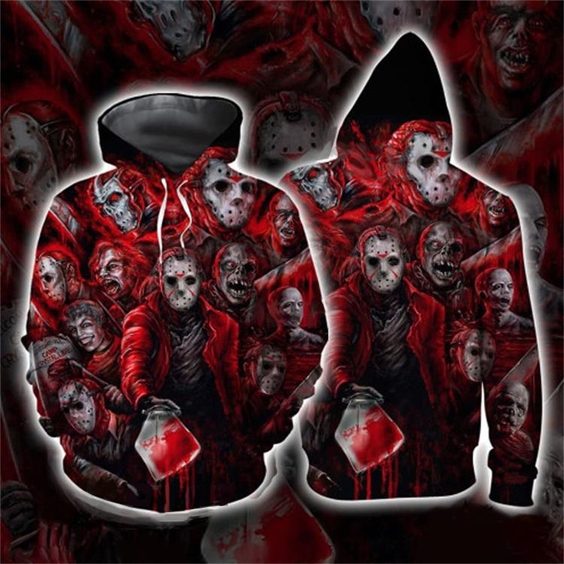 New Halloween Black Friday Jason wochs 3D animation Sweater Hoodie Jacket
