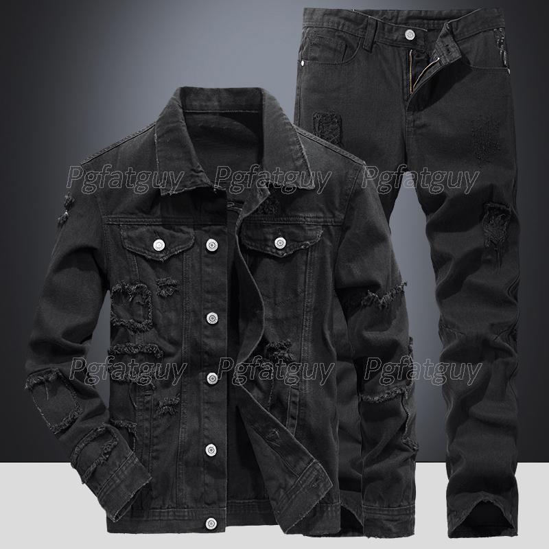 Men's Tracksuits Ripped Holes Sets Black Print Denim Jacket And Jeans Two Piece Set Spring Autumn Slim Casual Size M-5XL Male Clothing, 8022.815
Men's Tracksuits Ripped Holes Sets Black Print Denim Jacket And Jeans Two Piece Set Spring Autumn Slim Casual Size M-5XL Male Clothing, 8022.815