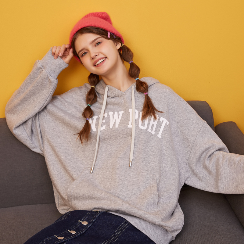 Metersbonwe Hoodies For Women Female letter Printed Female Casual Sweatshirt New women's Sweet Hoodies Loose Pullover T200723