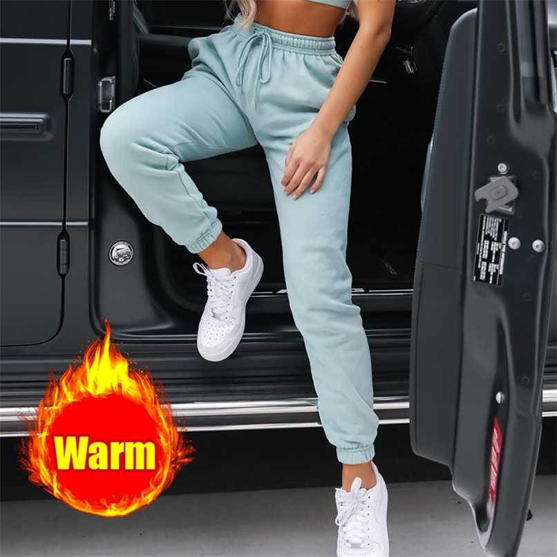 Winter Women Warm Sweatpants Baggy Autumn Women's Sports Thicken Pants Women's Joggers Wide Streetwear High Waisted Pants 211112