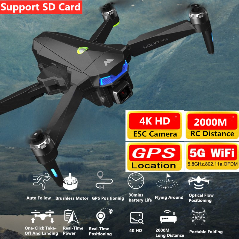 5G 4K GPS RC Quadcopter With 4K HD ESC Camera Live video 2KM Rc distance Flight 30 minutes gps system supports sd card drone Toy, Black
5G 4K GPS RC Quadcopter With 4K HD ESC Camera Live video 2KM Rc distance Flight 30 minutes gps system supports sd card drone Toy, Black