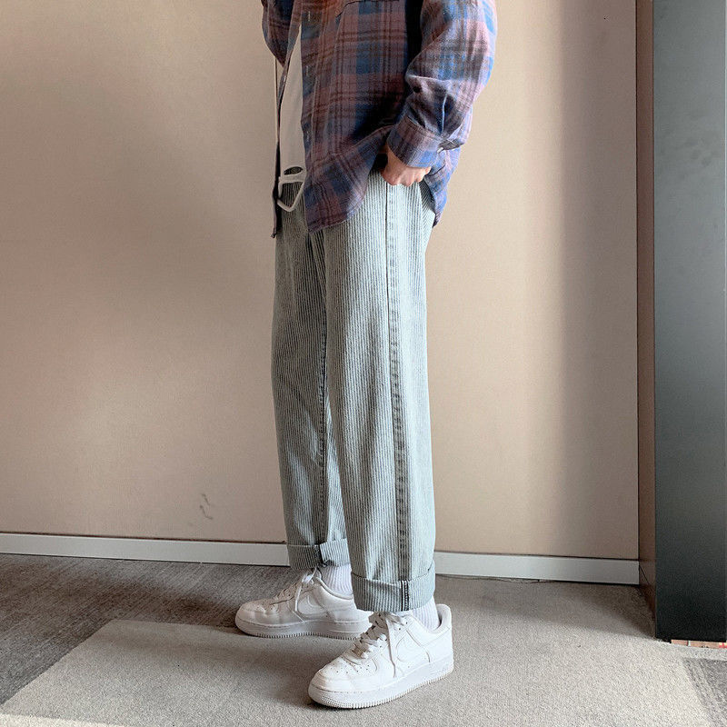 2021 New Striped Men's Fashion Retro Casual Wide-leg Jeans Men Streetwear Hip-hop Straight Denim Trousers Mens S-2xl V1s0, Blue
2021 New Striped Men's Fashion Retro Casual Wide-leg Jeans Men Streetwear Hip-hop Straight Denim Trousers Mens S-2xl V1s0, Blue