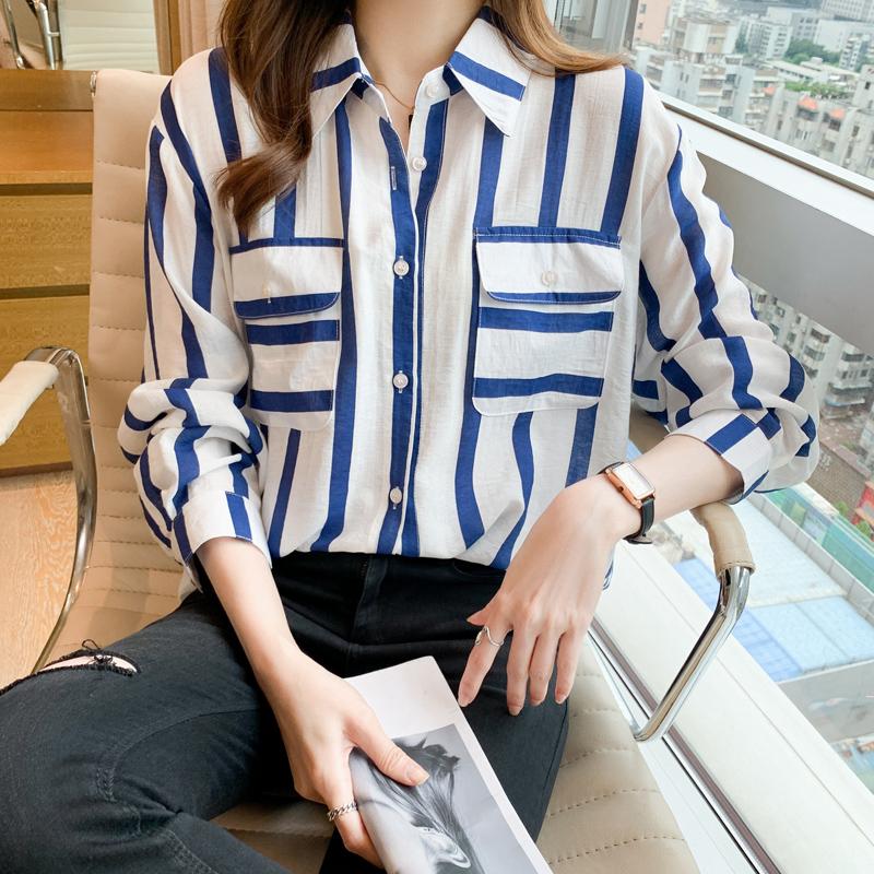 Women's Blouses & Shirts Long Sleeve Stirped Chiffon Blouse Shirt Tops Women Blusas Mujer De Moda 2022 Turn Down Collar Office Blusa, White
Women's Blouses & Shirts Long Sleeve Stirped Chiffon Blouse Shirt Tops Women Blusas Mujer De Moda 2022 Turn Down Collar Office Blusa, White