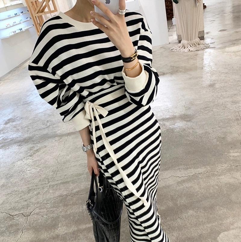 Casual Dresses Vestidos Mujer Autumn Bandage Waist One Piece O Black White Striped Dress Women Loose Retro Long Sleeve Wild Dropship, Black;gray
Casual Dresses Vestidos Mujer Autumn Bandage Waist One Piece O Black White Striped Dress Women Loose Retro Long Sleeve Wild Dropship, Black;gray
