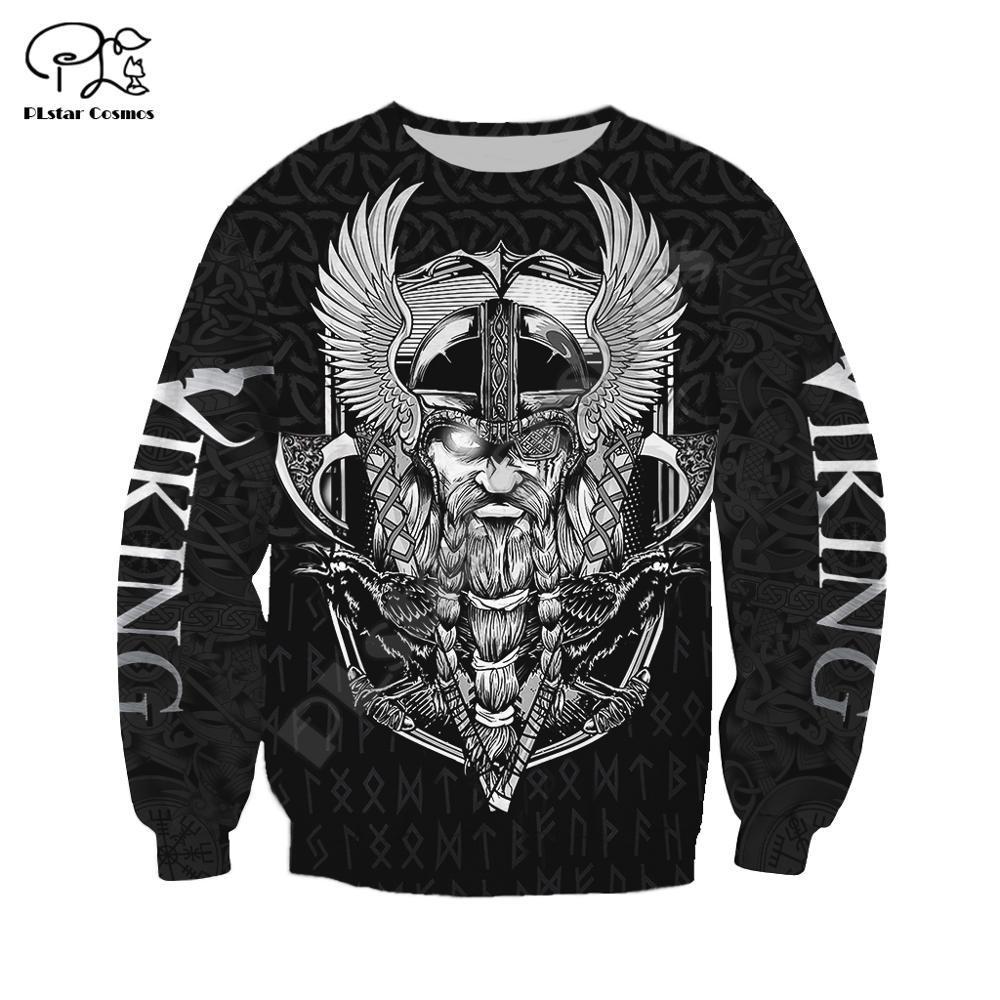 PLstar Cosmos Viking Warrior Tattoo Fashion Tracksuit casual 3DfullPrint ZipperHoodieSweatshirtJacketMens Womens style2 201020