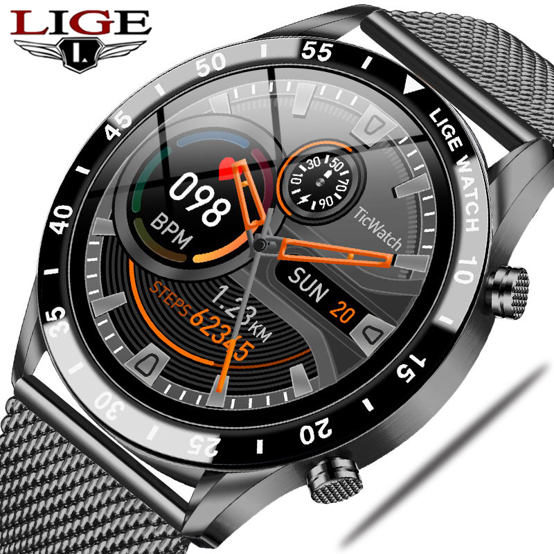 LIGE 2021 Luxury Brand Mens Smart Watch Steel Band Fitness Watch Heart Rate Blood Pressure Activity Tracker Smart Watch For Meng, Silicone strap black
LIGE 2021 Luxury Brand Mens Smart Watch Steel Band Fitness Watch Heart Rate Blood Pressure Activity Tracker Smart Watch For Meng, Silicone strap black