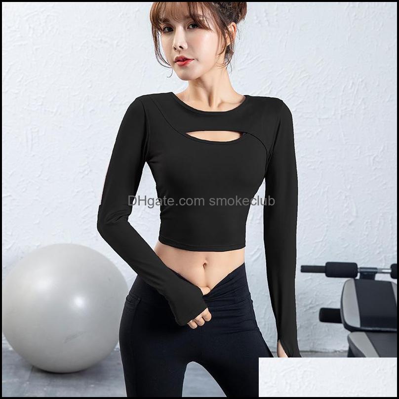 Outfit Yoga Supplies Sports & Outdoorsyoga Wear Long-Sleeved Chest Hollow Top Womens Running Quick-Drying Fitness Clothes Drop Delivery 2021, Black
Outfit Yoga Supplies Sports & Outdoorsyoga Wear Long-Sleeved Chest Hollow Top Womens Running Quick-Drying Fitness Clothes Drop Delivery 2021, Black