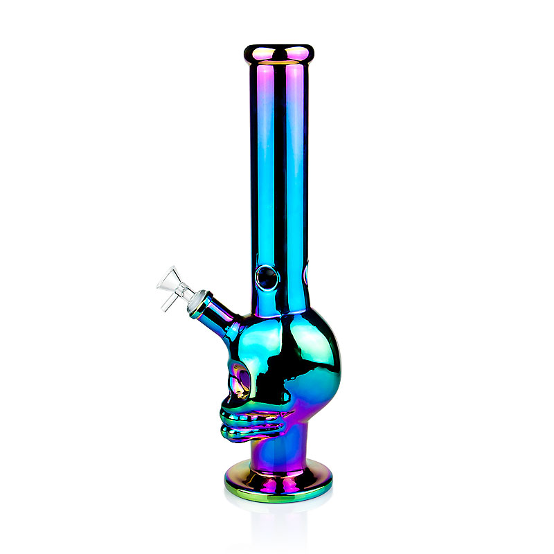 Heady Dab Rigs hookahs thick material glass bong water pipe for smoking Skull head Beaker with electroplate 38 cm tall
Heady Dab Rigs hookahs thick material glass bong water pipe for smoking Skull head Beaker with electroplate 38 cm tall