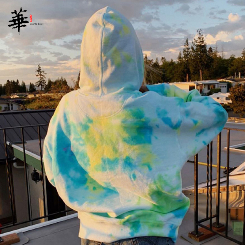 Rainbow Hoodies Women Sweatshirt Oversize Tie Dye Hoodie Streetwear Pullover Spring Autumn Casual Women Sweatshirts Hoddies Tops 201102