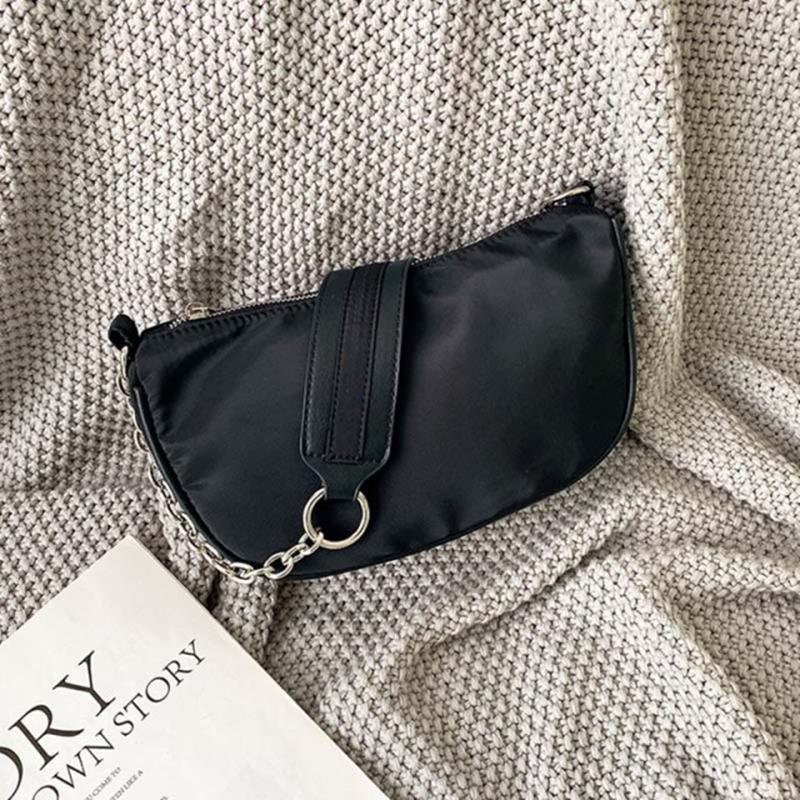 2021 Latest Fashion Soft Nylon Women Underarm Baguette Bag Solid Color Ladies Handbags Fashion Design Girls Small Shoulder Bag, Black
2021 Latest Fashion Soft Nylon Women Underarm Baguette Bag Solid Color Ladies Handbags Fashion Design Girls Small Shoulder Bag, Black