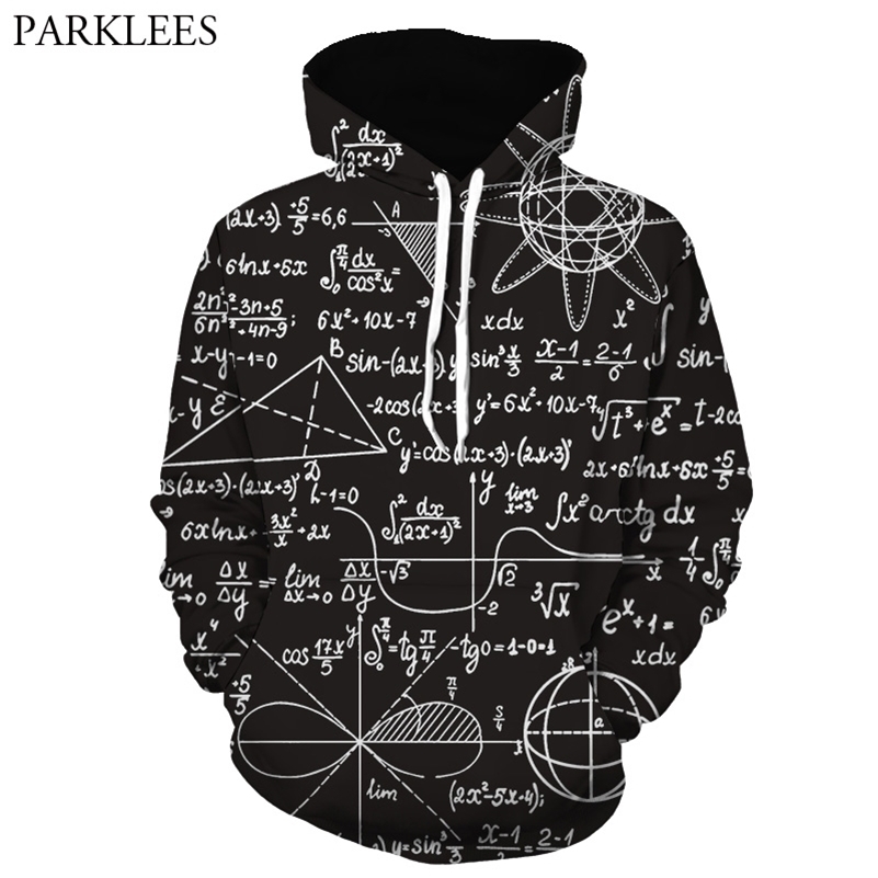 3D Black Hoodies Men Women Funny Maths Formula Print Hoodie Pullover Men Harajuku Hip Hop Tracksuit Male Casual Sudadera Hombre 201020