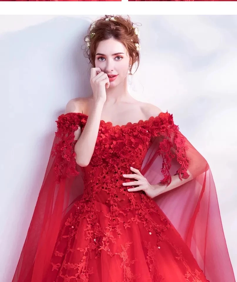 new arrived real photo red off shoulder quinceanera dresses lace appliques ball gowns prom dress sweet 16 for 15 years pageant gown