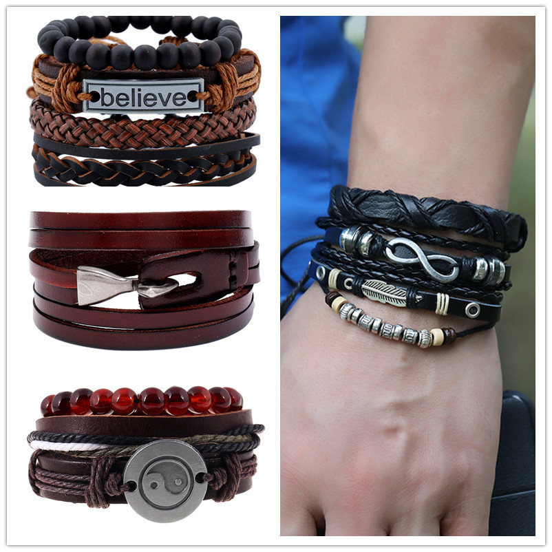 Multi-layer Retro Metal Leather Bracelets Set Men Vintage Handmade Anchor Charm Bracelet Bangles Homme Male Jewelry Gift
Multi-layer Retro Metal Leather Bracelets Set Men Vintage Handmade Anchor Charm Bracelet Bangles Homme Male Jewelry Gift