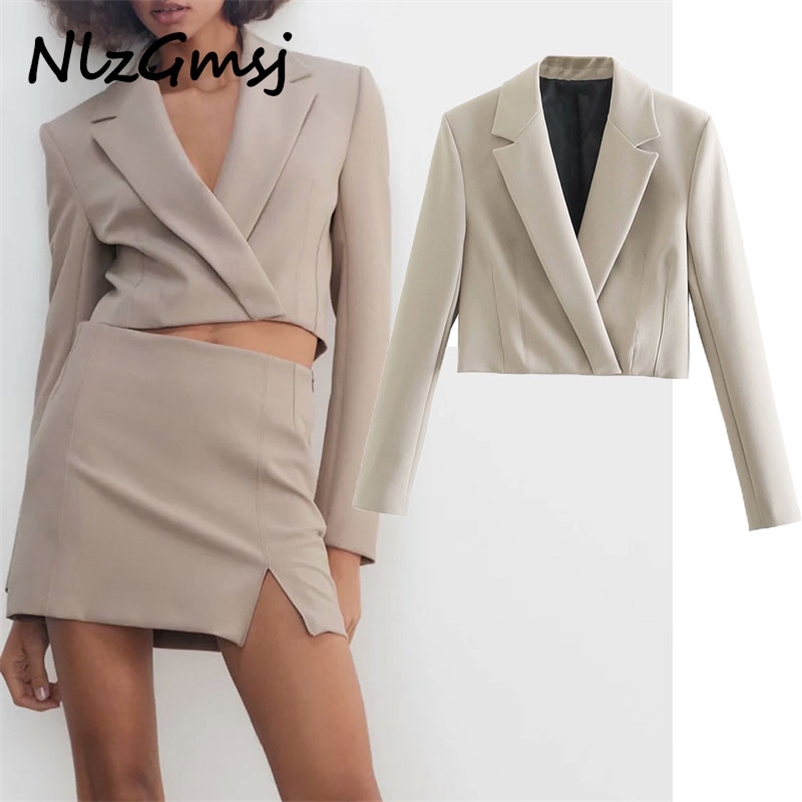 Blazer Women Cropped Long Sleeve Vintage Spring Coat s Woman Front Wrap Hidden Button Top 03 210628, As picture
Blazer Women Cropped Long Sleeve Vintage Spring Coat s Woman Front Wrap Hidden Button Top 03 210628, As picture
