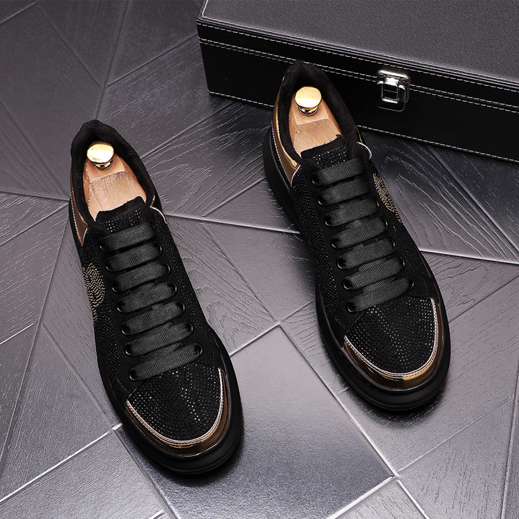 Brand Fashion Men's Casual Shoes Germuss Diamond Rhinestones Handmade Lace-Up Business Loafers Comfortable Breathable Walking Sneaker B194, Black
Brand Fashion Men's Casual Shoes Germuss Diamond Rhinestones Handmade Lace-Up Business Loafers Comfortable Breathable Walking Sneaker B194, Black