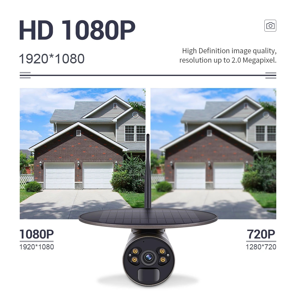 QF360 1080P Cloud Storage WIFI Battery PIR Alarm IP Camera With Solar Panel Full Color Night Vision Two Way Audio IP66 Waterproof Came