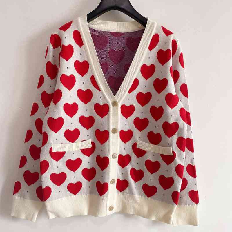 Women' Knits & Tees Women Knitted Cardigans Coat Love Shape Printed Tops Fashion V-neck Button Lady Casual Elegant Ladies Sweater High Quality Jacket 36YZ, Beige
Women' Knits & Tees Women Knitted Cardigans Coat Love Shape Printed Tops Fashion V-neck Button Lady Casual Elegant Ladies Sweater High Quality Jacket 36YZ, Beige
