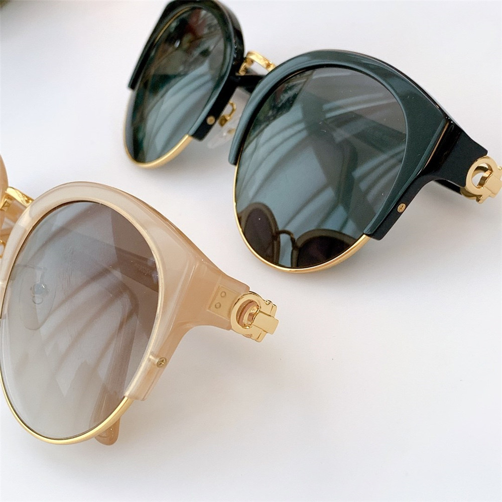 SF902 Generous circle simple design women's full frame sunglasses summer UV400 protective sunglasses elegant metal half frame glasses