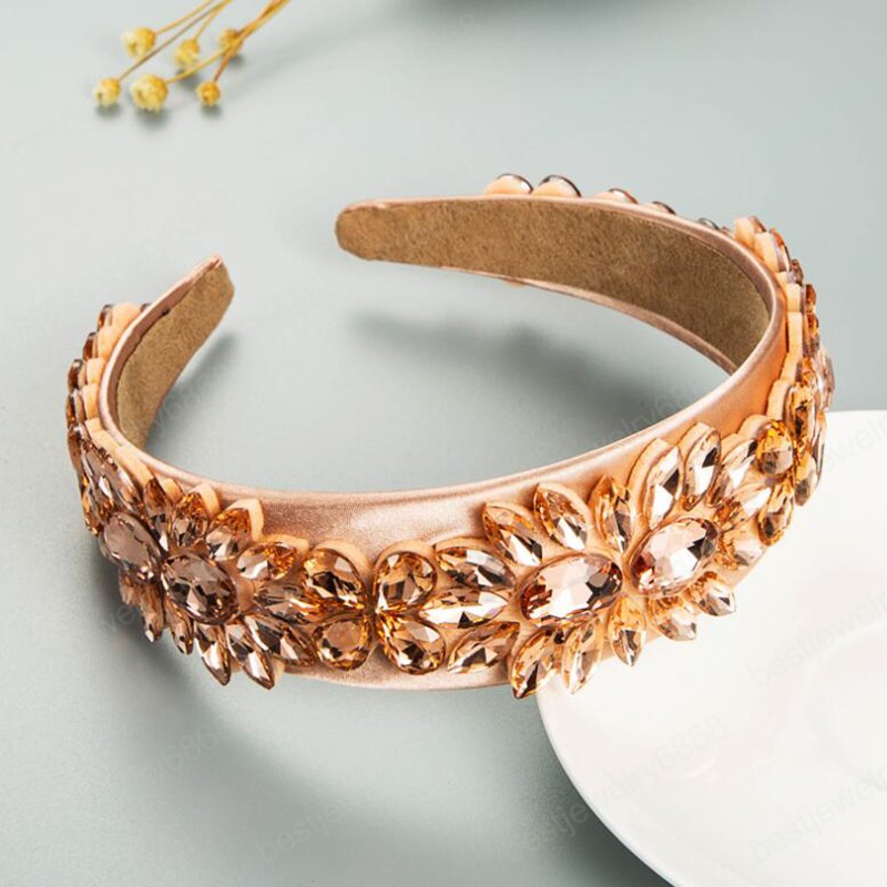 Fashion Hairband For Adult Shining Rhinestone Flower Headbands Top Quality Headwear Hair Accessories