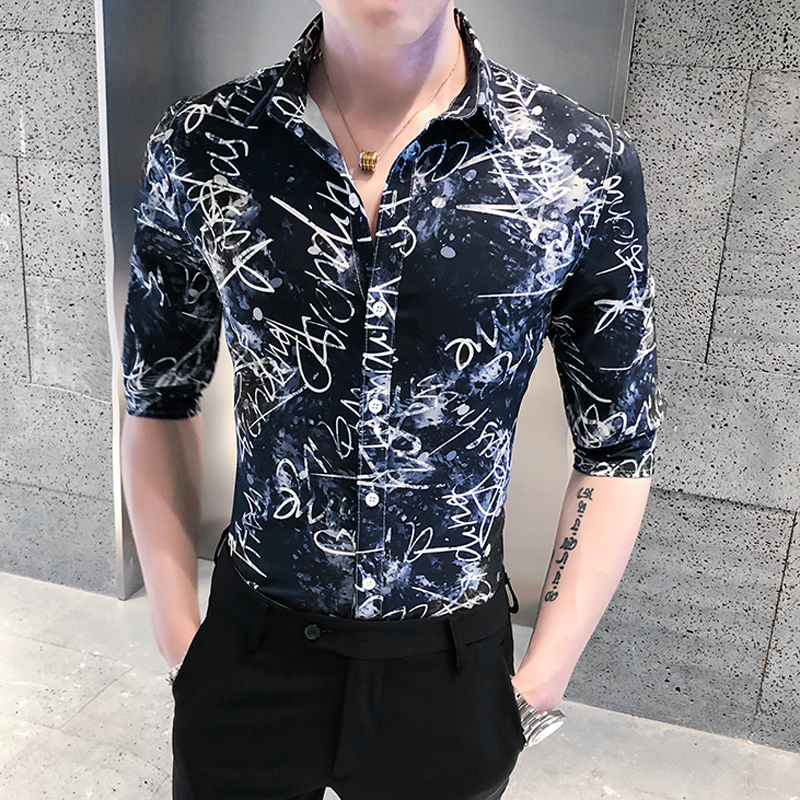 2021 New Printing Shirt From the Letter of Summer Half Sleeve Men's Casual Shirts All Game Fashion Thin Fit Club Tuxedo Sweater Homme K43e, As the photo show
2021 New Printing Shirt From the Letter of Summer Half Sleeve Men's Casual Shirts All Game Fashion Thin Fit Club Tuxedo Sweater Homme K43e, As the photo show