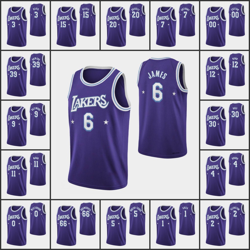 Los Angeles LakersLeBron James Men Russell Westbrook Carmelo Anthony Anthony Davis75th Anniversary CityEdition Purple Jersey
Los Angeles LakersLeBron James Men Russell Westbrook Carmelo Anthony Anthony Davis75th Anniversary CityEdition Purple Jersey
