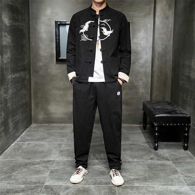 Autumn Chinese cotton and linen suit embroidered large size suit men QT3028-TZ1993P105 138 201210