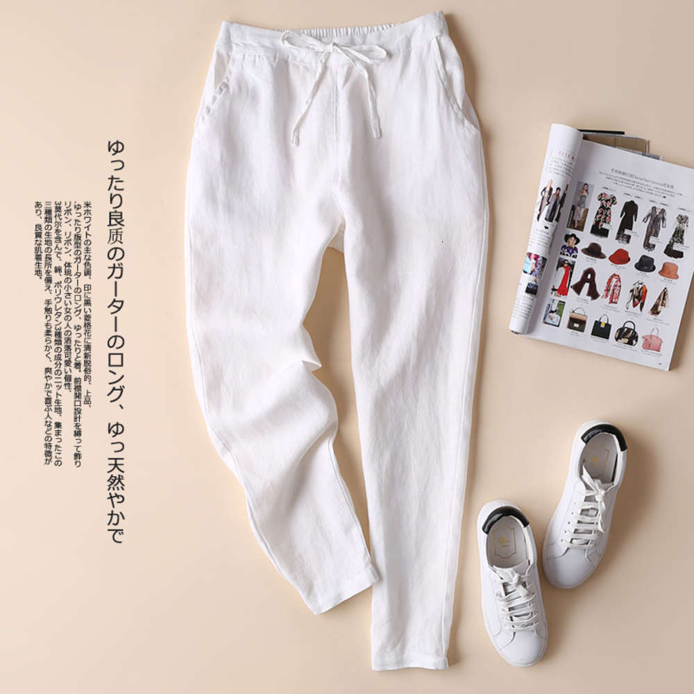 Designer 21ss women's spring and summer linen slim quarter pants large cotton small leggings loose casual, Black;white
Designer 21ss women's spring and summer linen slim quarter pants large cotton small leggings loose casual, Black;white