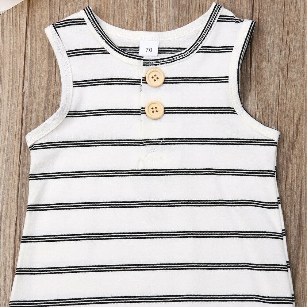 0-24 M Infant Clothing Baby Girl Striped Romper Boy Clothes Girls Sleeveless Striped Jumpsuit Summer Outfit, Brown
0-24 M Infant Clothing Baby Girl Striped Romper Boy Clothes Girls Sleeveless Striped Jumpsuit Summer Outfit, Brown