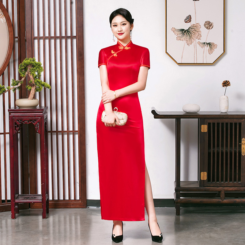 Xs-5xl Women Exquisite Vintage Button Trim Cheongsam Red Elegant Classic Qipao Long Chinese Formal Party Dress Qz01
Xs-5xl Women Exquisite Vintage Button Trim Cheongsam Red Elegant Classic Qipao Long Chinese Formal Party Dress Qz01