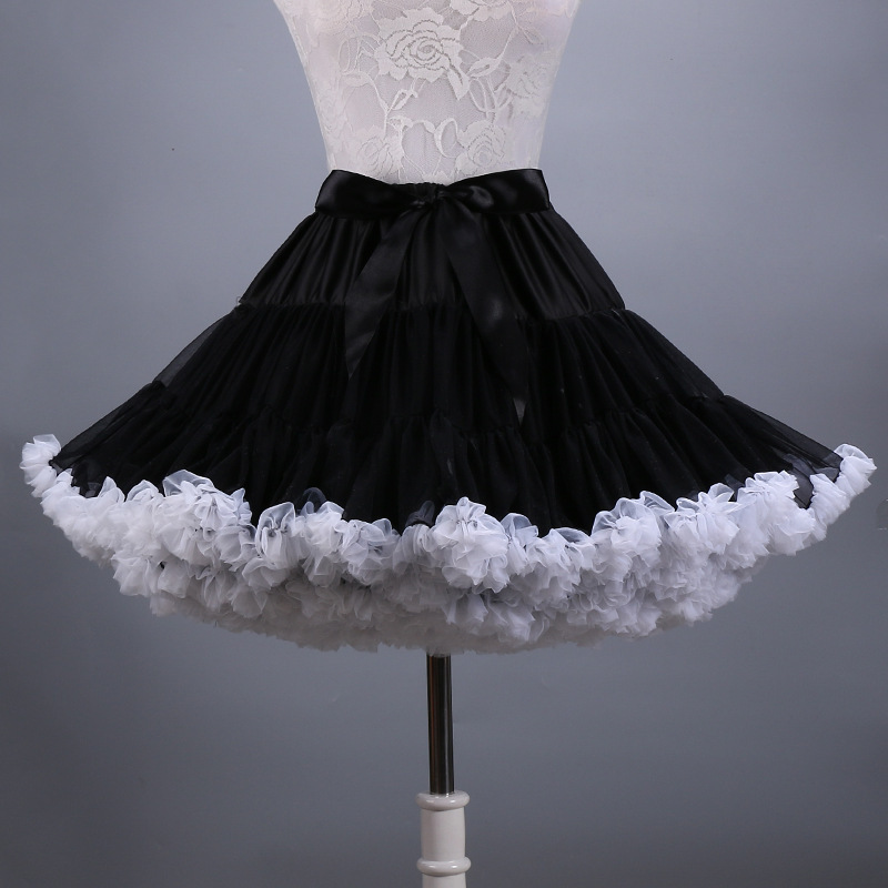 Adult Short Tulle Pettiskirt Colorful Tutu Skirt Crinoline Jupon Saia for Women 210306