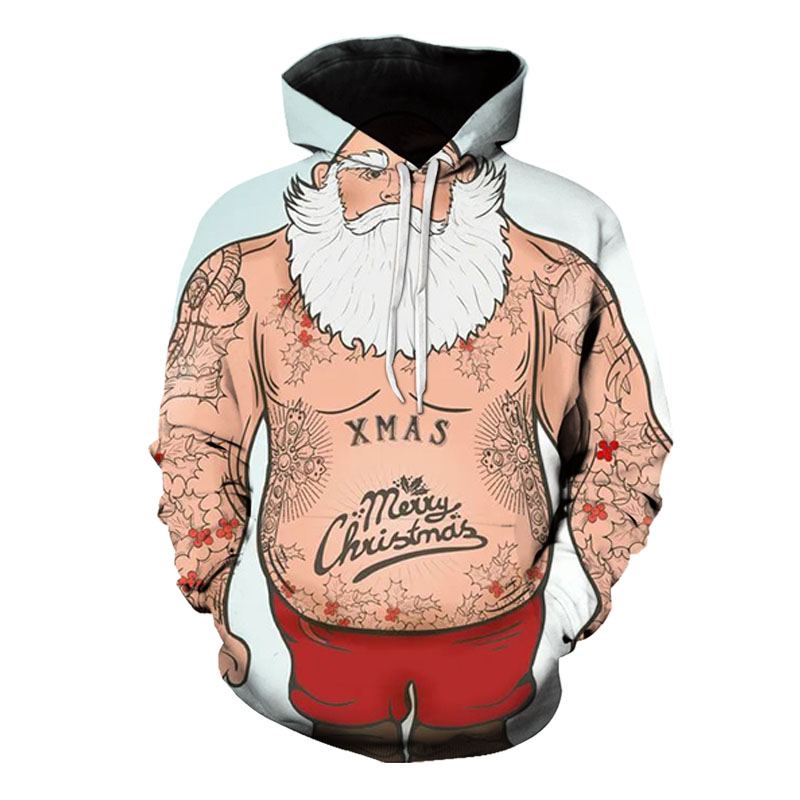 Men's Christmas 3D printing long-sleeved hooded sweater Christmas big belly old man pattern clothing, White;black
Men's Christmas 3D printing long-sleeved hooded sweater Christmas big belly old man pattern clothing, White;black