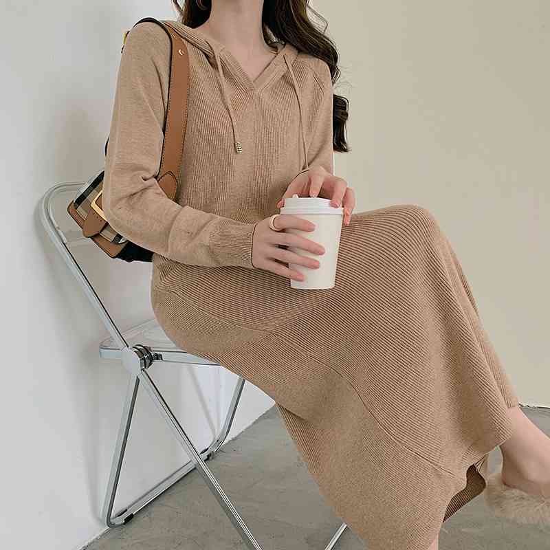Autumn Winter Dres Loose Knitted Sweater es Ladies Solid Casual Long Robe Vestidos 210602, Black
Autumn Winter Dres Loose Knitted Sweater es Ladies Solid Casual Long Robe Vestidos 210602, Black