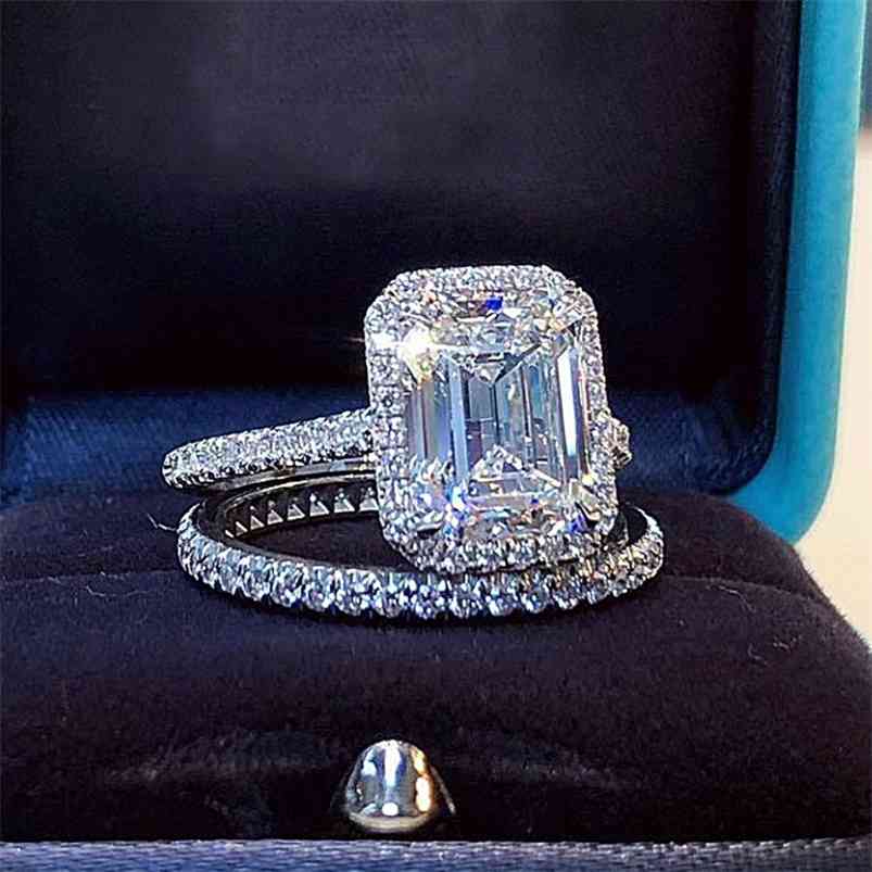 Emerald cut 2ct Lab Diamond Ring Bridal sets Real 925 sterling silverEngagement Wedding band Rings for Women Gem Jewelry 210701
Emerald cut 2ct Lab Diamond Ring Bridal sets Real 925 sterling silverEngagement Wedding band Rings for Women Gem Jewelry 210701