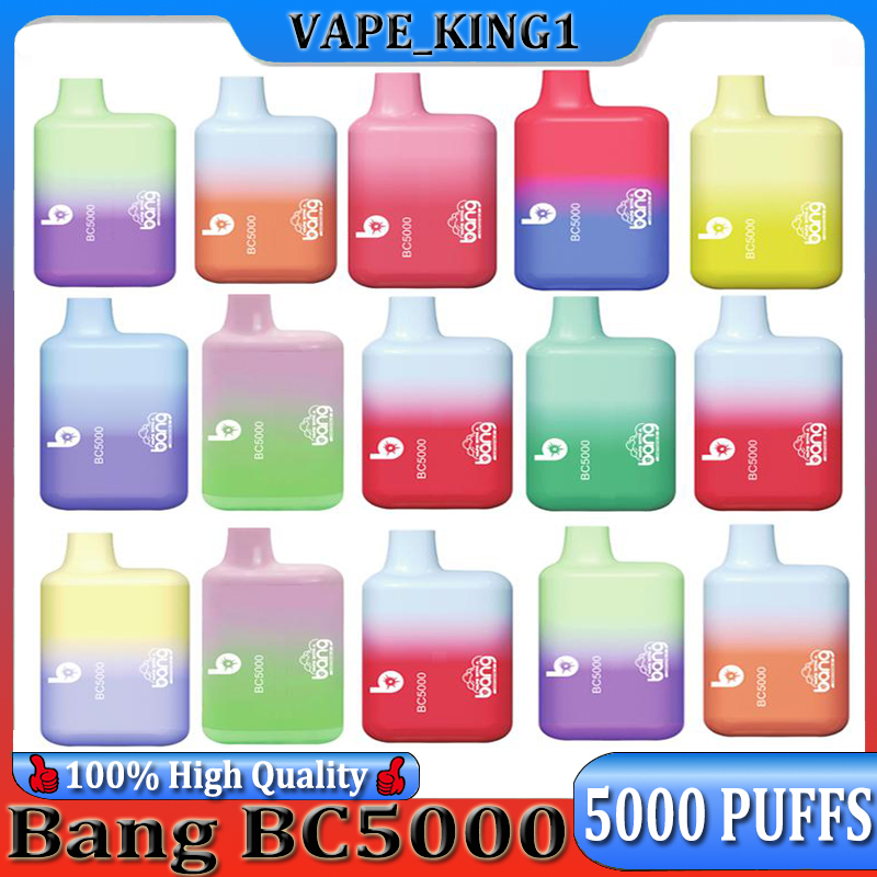 Bang BC5000 Disposable E cigarette Device Kit 5000 Puffs 650mAh Rechargeable Battery Prefilled 11ml Cartridge Pod Vape Pen Box
Bang BC5000 Disposable E cigarette Device Kit 5000 Puffs 650mAh Rechargeable Battery Prefilled 11ml Cartridge Pod Vape Pen Box