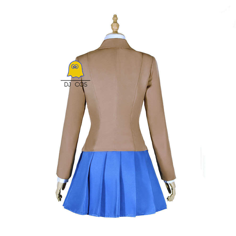 Doki Literature Club Cosplay Costume Monika Sayori School Uniform Yuri Natsuki Jacket Shirt Vest Skirt Tie Girls Women Y0913