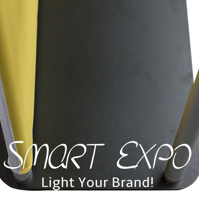 Advertising Display Tension Fabric Floor Banner Stand with Shelf Rack Portable Carry Bag Single Graphic Printing