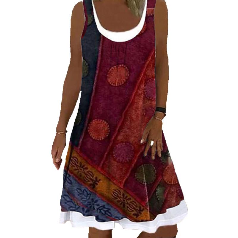 Casual Dresses Summer Women Dress Elegant Fake Two Sleeveless Floral Print Loose A-Line Vestidos Female, 07
Casual Dresses Summer Women Dress Elegant Fake Two Sleeveless Floral Print Loose A-Line Vestidos Female, 07