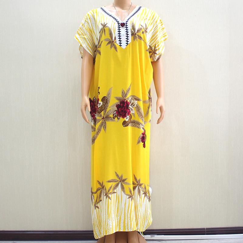 2021 Fashion Design New Arrival Flower Print Yellow 100% Cotton Appliques Short Sleeve Long Dress African Dashiki Dress For Lady
2021 Fashion Design New Arrival Flower Print Yellow 100% Cotton Appliques Short Sleeve Long Dress African Dashiki Dress For Lady