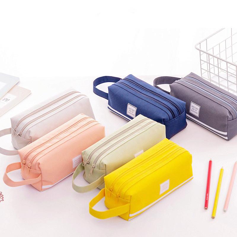 Storage Bags Canvas Solid Color Pencil Case Large Capacity Simple Student Stationery Box Girl Cosmetic Bag Household
Storage Bags Canvas Solid Color Pencil Case Large Capacity Simple Student Stationery Box Girl Cosmetic Bag Household