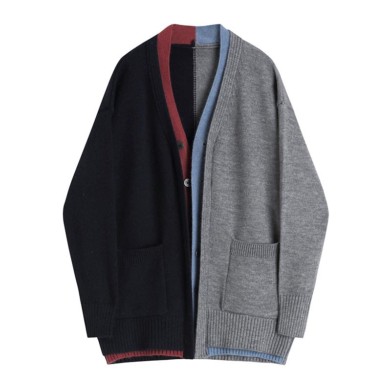 Women's Knits & Tees Ladies V-neck Sweater Knit Jacket Autumn Retro Stitching Contrast Color Loose Long-sleeve Cardigan Matching, Dark grey
Women's Knits & Tees Ladies V-neck Sweater Knit Jacket Autumn Retro Stitching Contrast Color Loose Long-sleeve Cardigan Matching, Dark grey