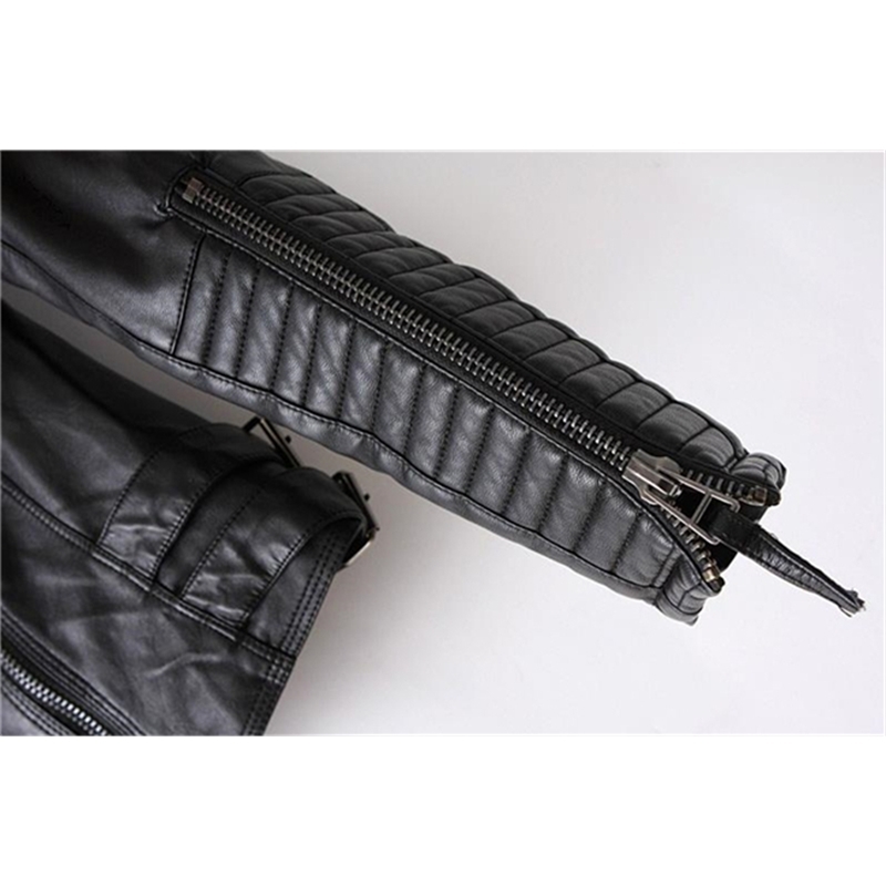 Ladies Leather Jackets New Black Slim Moto Bikers Jacket Women Long Sleeved Zipper Spring Autumn Outerwear Leather Coats