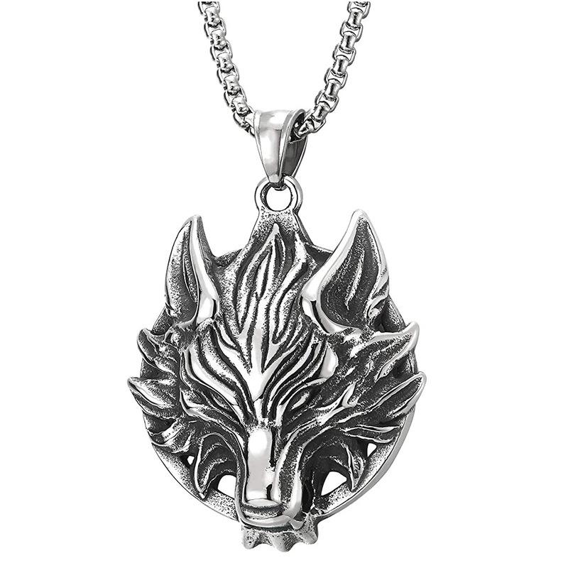 Pendant Necklaces 2022 Personality Creative Stainless Steel Wolf Head Punk Necklace Male Tide Retro Big Tag, Silver
Pendant Necklaces 2022 Personality Creative Stainless Steel Wolf Head Punk Necklace Male Tide Retro Big Tag, Silver
