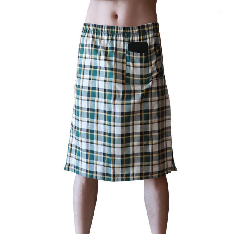 Summer Men's Casual Shorts Plaid Nightdress Cotton Home Bath Skirt Breathable Sweat-absorbent Pajamas, Light blue
Summer Men's Casual Shorts Plaid Nightdress Cotton Home Bath Skirt Breathable Sweat-absorbent Pajamas, Light blue