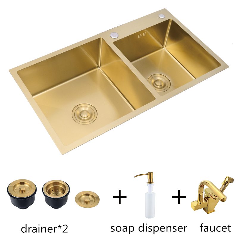 2021 New Nano-coating Vegetable Wash 304 of Stainless Steel From Kitchen Sinks Basin Twice the Gold with Tap Above Counter 99tg
2021 New Nano-coating Vegetable Wash 304 of Stainless Steel From Kitchen Sinks Basin Twice the Gold with Tap Above Counter 99tg