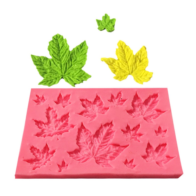 Maple Leaves Shape Cake Sugar Silicone Mold Baking Mould Tools Kitchen Chocolate Sugarcraft Good Quality Free shipping