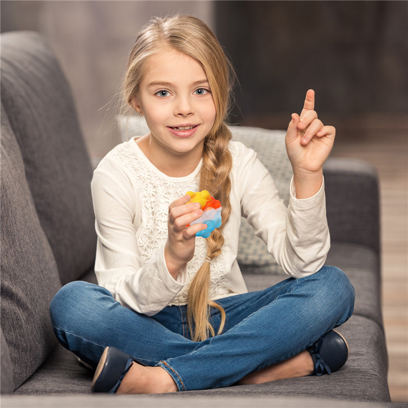 Pop It Fidget Bubble ball 3D Decompression Bubble ball Silicone Rainbow Adult Children Christmas Decompression vent Toys